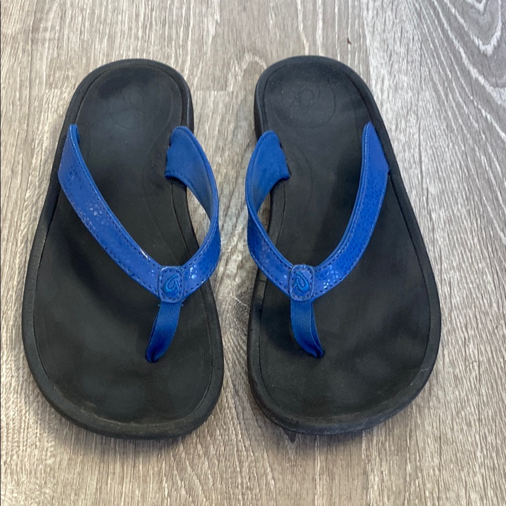OluKai Blue Flip Flops